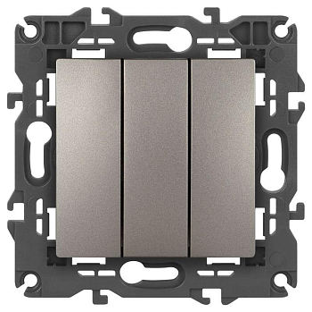 Выключатель 3-кл. Elegance 14-1107-16 250В 10АХ титан Эра Б0065799