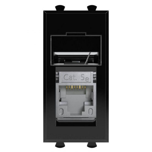 Розетка компьютерная 1мод. Avanti "Черный квадрат" RJ-45 модульная кат.5е экран DKC 4402361