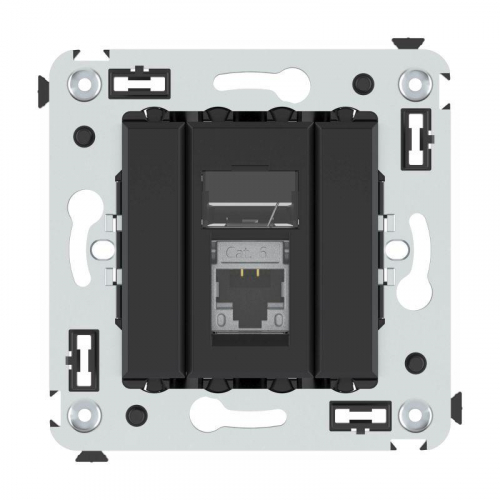 Розетка компьютерная 1-м RJ-45 СП кат.6 экранированная Avanti "Черный матовый" DKC 4412393