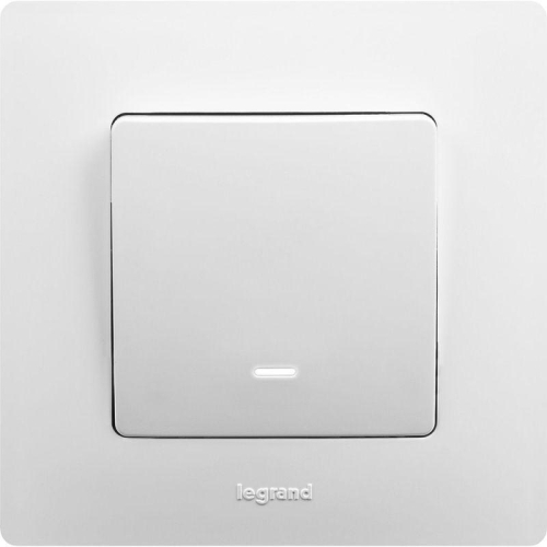 Выключатель 1-кл. СП Etika 10А IP20 250В 10AX с подсветкой/индикацией безвинтов. зажимы механизм бел. IEK 672203