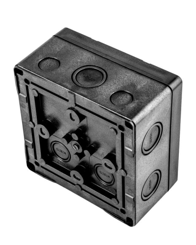 Коробка распределительная 140х140х76мм IP66 в комплекте с клеммным рядом 10х10кв.мм 76А черн. Extherm JB-100-BL