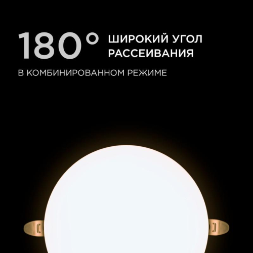 Панель светодиодная встр. 3 реж. свечения 24Вт(18Вт+6Вт) 230В 2040лм 4000К d170х21мм круг Apeyron 06-108