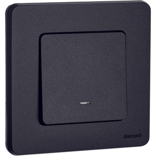 Переключатель 1-кл. Inspiria 10А IP20 250В 10AX с подсветкой/индикацией механизм антрацит IEK 673663