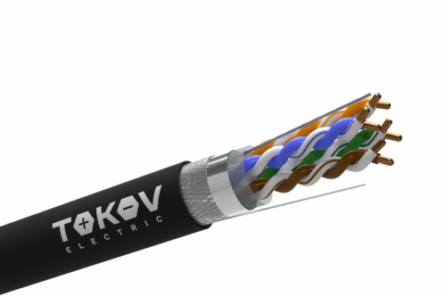 Кабель витая пара SF/UTP 4х2х24AWG(0.52мм) кат.5E outdoor Fluke tested 305м (м) PRO TOKOV ELECTRIC TKP-C05-SF/UTP-42-5E-305-OD