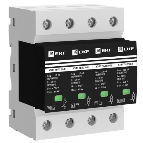 Устройство защиты от импульсных перенапряжений Т1+Т2; Iimp-12.5kA; In-20kA; Uc-275В; 3+0 PROxima EKF OV12-3-503