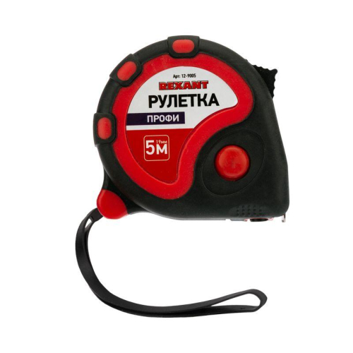 Рулетка измерительная Профи 5мх19мм прорезиненный корпус Rexant 12-9005