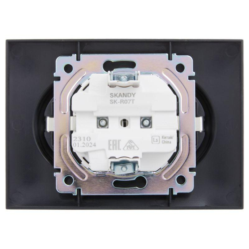 Розетка 2-м SKANDY 16А с заземл. защ. шторки в сборе SK-R07T титан IEK SK-R24-16-K48-F
