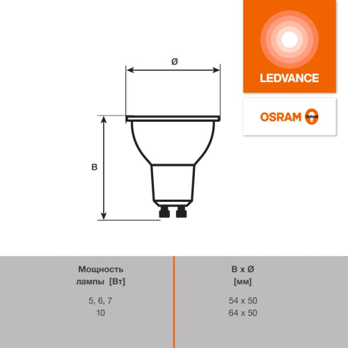 Лампа светодиодная LED G4 Value LVPAR1650 5W/965 CRI95 5Вт 6500К 500лм рефлектор матов. GU10 170-250В OSRAM 4058075581395