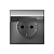 Розетка ArtGallery 16А IP20 с заземл. защ. шторки с крышкой механизм сталь SE GAL000946