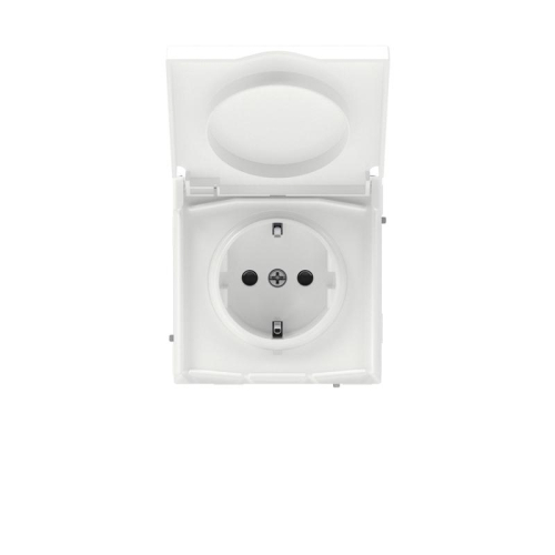 Розетка силовая KANT IP44 2P+E защ. шторки с крышкой бел. магнолия DKC 7000013