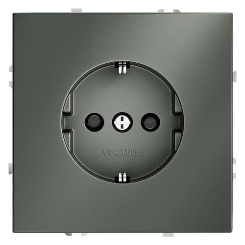 Розетка 1-м СП S70 16А с заземл. защ. шторки механизм титан Voltum VLS040206
