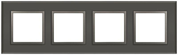 Рамка 4-м Elegance 14-5104-16 для розеток и выключателей стекло титан Эра Б0065839