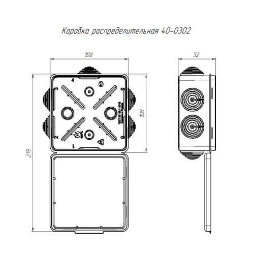 Коробка распределительная ОП 100х100х50мм безгалоген. (HF) для прямого монтажа сер. Промрукав 40-0302