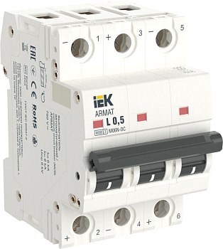 Выключатель автоматический модульный 3п Z 6А M06N-DC ARMAT IEK AR-M06N-3-Z006DC