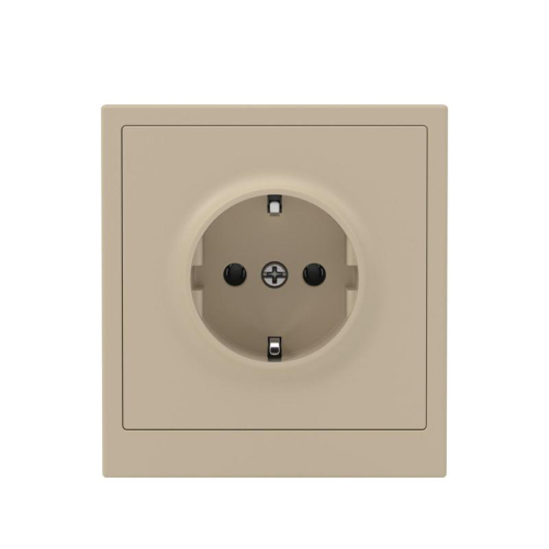 Розетка силовая KANT 2P+E защ. шторки ванильн. марципан DKC 7015033