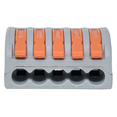 Клемма строительно-монтажная СМК 222-415 с рычагом 5 отверстий (блист.20шт) PROxima EKF plc-smk-415b-20