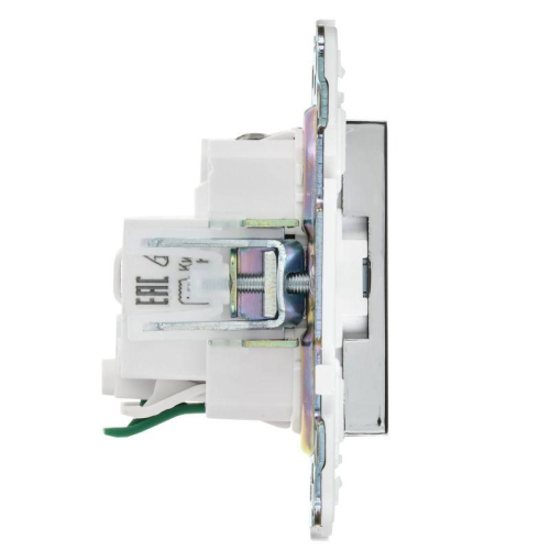 Розетка SKANDY 16А с заземл. защ. шторки безвинт. крепл. SK-R06N никель IEK SK-R14-16-1-K50