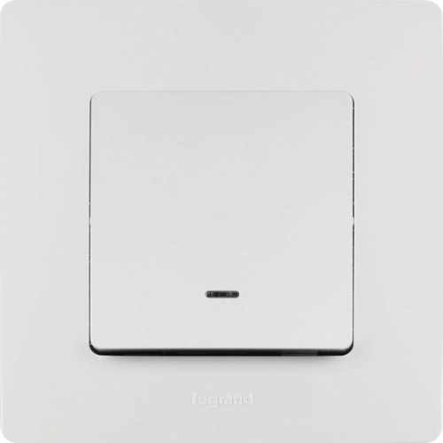 Выключатель 1-кл. СП Etika 10А IP20 250В 10AX с подсветкой/индикацией безвинтов. зажимы механизм бел. IEK 672203