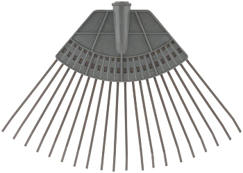 Грабли веерные пластинчатые (пластмассовая основа) 20 зубьев 310х450мм без черенка КУРС 76941