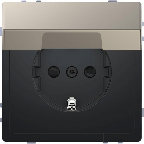 Розетка 1-м СП Merten D-Life 16А IP20 с заземл. с крышкой SD никель SchE MTN2310-6050