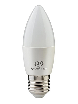 Лампа светодиодная RS LED C37 E27 8W 220-240V 8Вт свеча матовая 4000К нейтр. бел. E27 800лм 220-240В Ra90 Русский Свет 15010545063