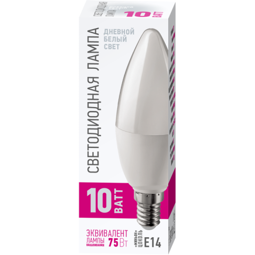 Лампа светодиодная 90 115 OLL-C37-10-230-6.5K-E14-PROMO 10Вт свеча 6500К E14 220-240В ОНЛАЙТ 90115