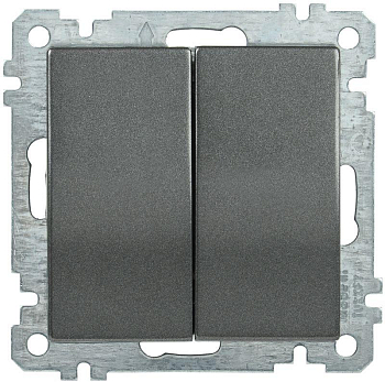 Выключатель 2-кл. СП Bolero ВС10-2-0-Б 10А IP20 механизм антрацит IEK EVB20-K95-10