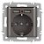 Розетка 1-м СП Accent 6-410-09 16А IP20 250В P+E Schuko + 2хUSB защ. шторки титан Intro Б0063711