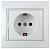 Розетка 1-м СП Plano 1-206-01 16А IP20 250В 2P+E Schuko защ. шторки бел. Intro Б0053923