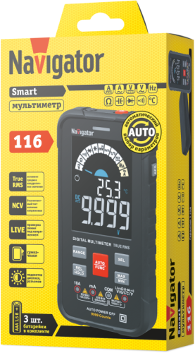 Мультиметр 95 771 NMT-Mm-116 True RMS Smart цветной дисплей Navigator 95771