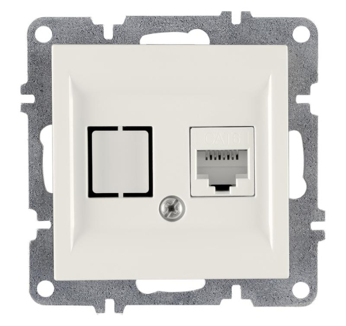 Розетка компьютерная LAVIN/KAREN RJ45 кат.6 механизм бел. ARVIA 50 01 1000 247