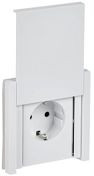 Розетка СП FORTE&PIANO16А IP44 FP219 с заземл. защ. шторки с крышкой безвинт. крепл. бел. IEK FP-R16-16-1-44-K01