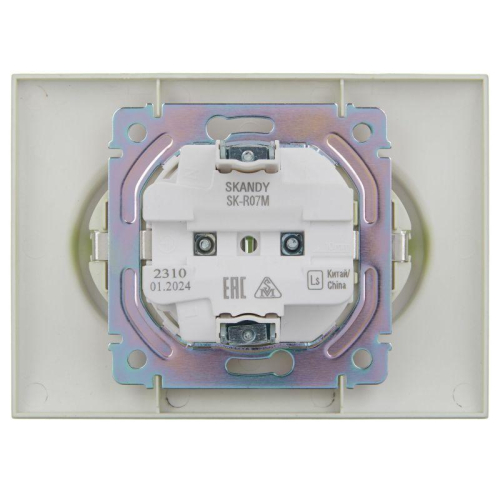 Розетка 2-м SKANDY 16А с заземл. защ. шторки в сборе SK-R07G мятный IEK SK-R24-16-K06-F