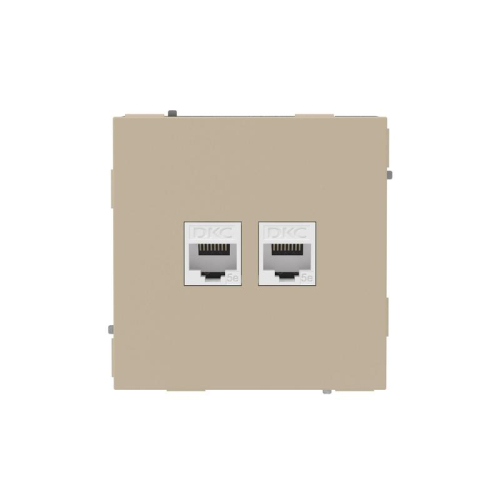 Розетка компьютерная 2-м KANT RJ45 кат.5E без шторки ванильн. марципан DKC 7015664