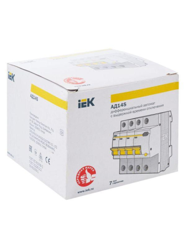 Выключатель автоматический дифференциального тока селективный 4п 32А 100мА тип AC АД14S KARAT IEK MAD13-4-032-C-100