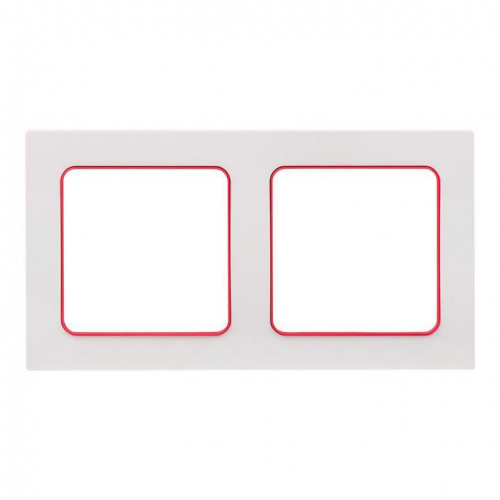 Рамка 2-м Стокгольм бел. с линией цвета красн. PROxima EKF EXM-G-305-20