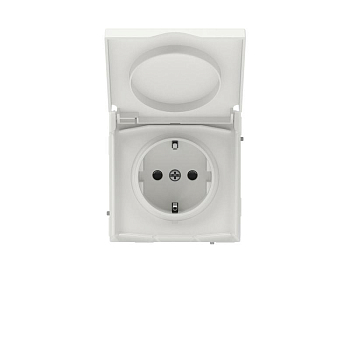 Розетка силовая KANT IP44 2P+E защ. шторки с крышкой бел. песок DKC 7010013