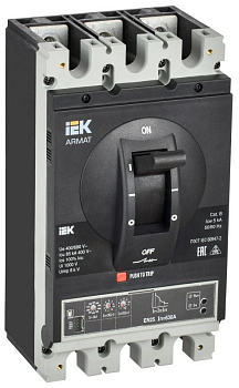 Выключатель автоматический в литом корпусе 3п I 85кА 630А расцепитель электронный стандарт. ARMAT IEK AR-MCCB-3I-085-0630A-ELSC