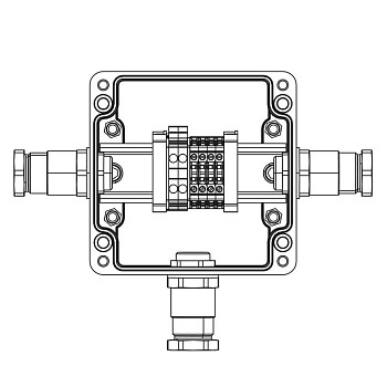 Коробка клеммная взрывозащ. GRP 120х120х90мм 1Ex e IICTBE-P-03-(2хCBC.2-2хCBC.2(i)-2хTEO.2)-1хKH2MHK(B)-1хKH2MHK(C)-1хKH2MHK(D)1Ex e IIC Т5 Gb / Ex tb IIIC T95град.C Db IP66 Un=400В In=21АВ DKC 1231.031.22.121E