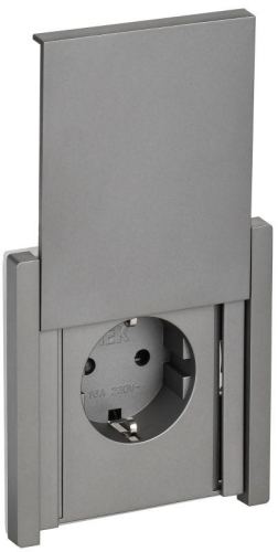 Розетка СП FORTE&PIANO 16А IP44 FP521 с заземл. защ. шторки с крышкой винт. крепл. сталь IEK FP-R16-16-44-K46
