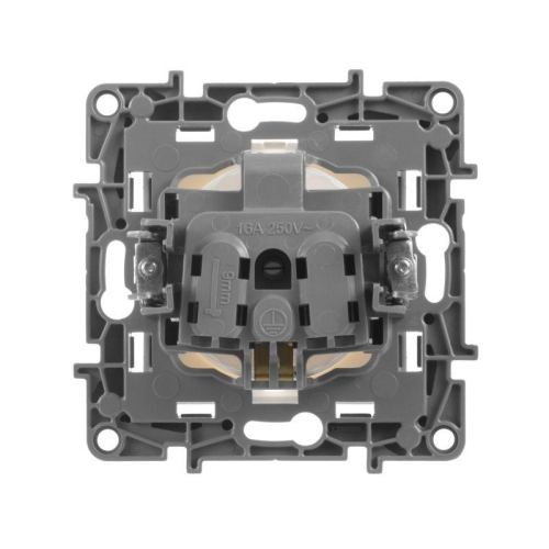 Розетка 1-м СП Etika 16А IP20 250В 2P+E с заземл. немецк. стандарт винтов. клеммы механизм бел. IEK 672221