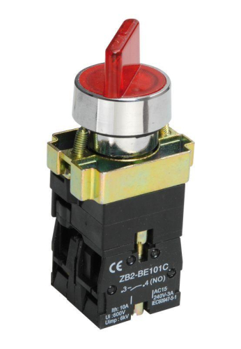 Переключатель LAY5-BK2465 на 2 полож. 1НО+1НЗ красн. KARAT IEK BSW90-BK-2-K04