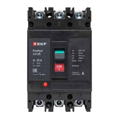Выключатель автоматический 3п 25А 18кА LS125 ProPact EKF mccb-125-18-3-25-ls