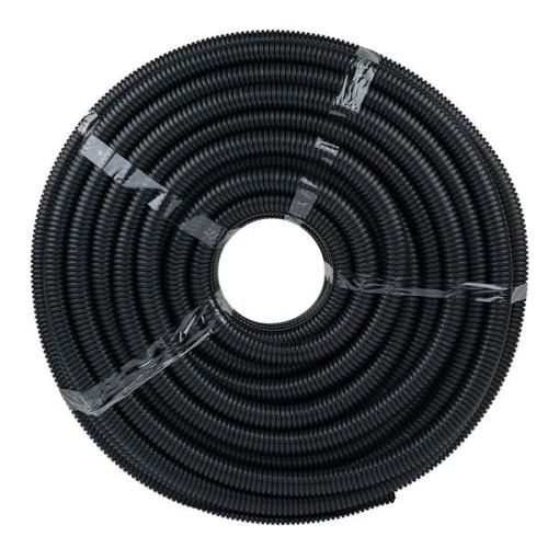 Труба гофрированная d25мм с протяжкой безгалоген. трудногорючая (FRHF) черн. (уп.75м) Plast EKF FRHF-25