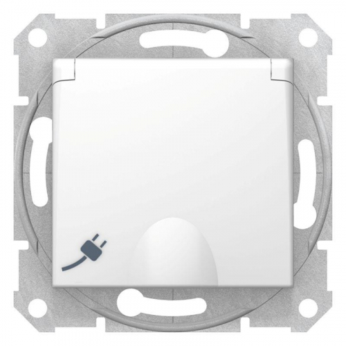 Механизм розетки 1-м СП Sedna 16А IP20 с заземл. быстрозажим. контакты защ. шторки с крышкой бел. SchE SDN3100421