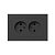 Розетка 2-м СП Эпика 16А без заземл. без защ. шторок с рамкой механизм черн. EKF UP1-SOB-200