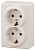 Розетка 2-м ОП Эра Эксперт 11-2206-02 16А IP20 16AX 250В 2х2P+E Schuko защ. шторки сл. кость Эра Б0020695