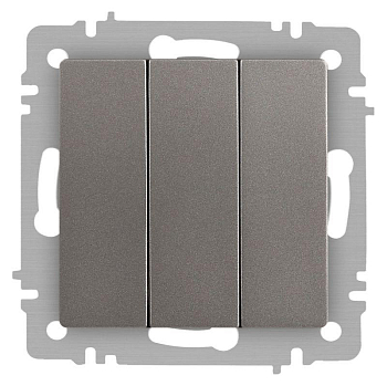Выключатель 3-кл. СП Accent 6-106-09 10А IP20 250В AL/CU титан Intro Б0063549