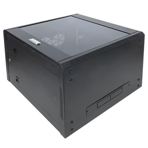 Шкаф настенный 19дюйм TERACOM PRO 12U 600х450мм дверь стеклянная с замком-ручкой черн. EKF TRP-WLL-1264-40B