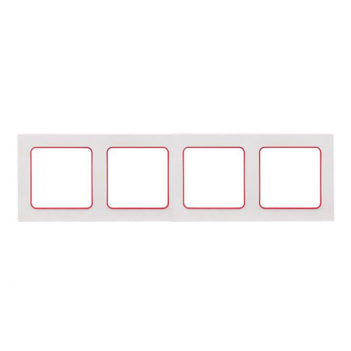 Рамка 4-м Стокгольм бел. с линией цвета красн. PROxima EKF EAM-G-305-10